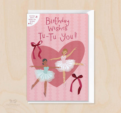 [New Size Now Available] Ballerina cut-out Crafty Birthday Card for Children