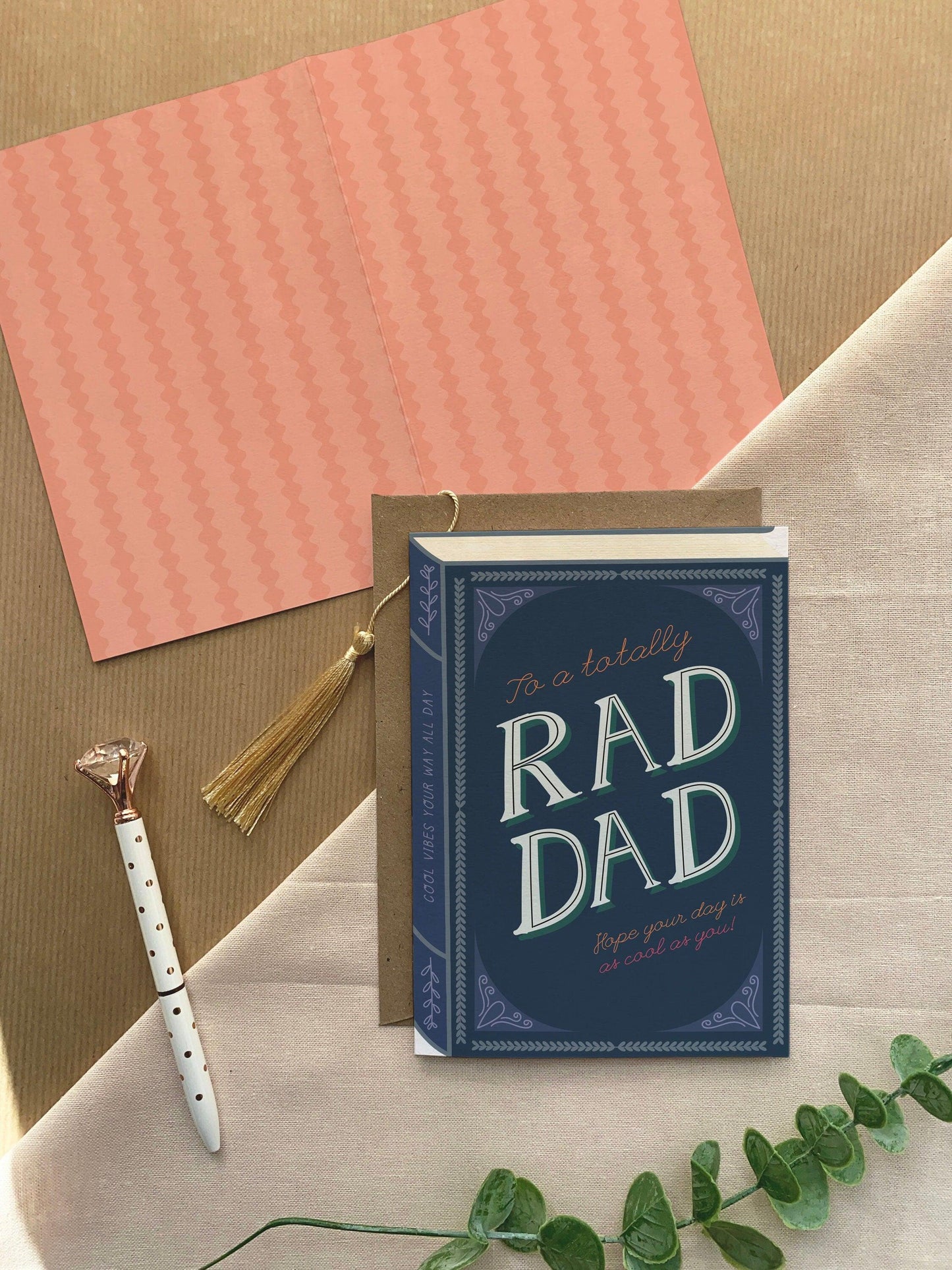 Rad Dad  Luxury Book Birthday or Fathers Day Greeting Card