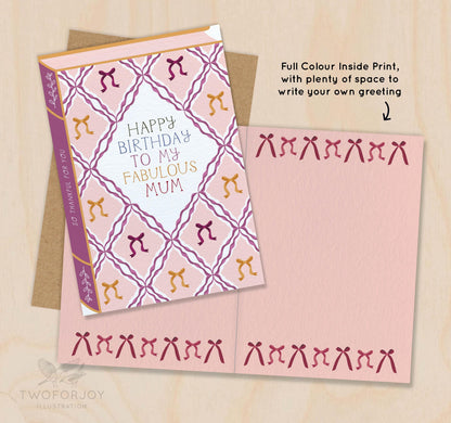 Happy Birthday to my Fabulous Mum  Luxury Book Birthday Greeting Card