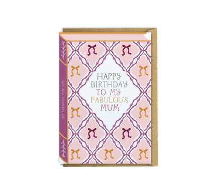 Happy Birthday to my Fabulous Mum  Luxury Book Birthday Greeting Card