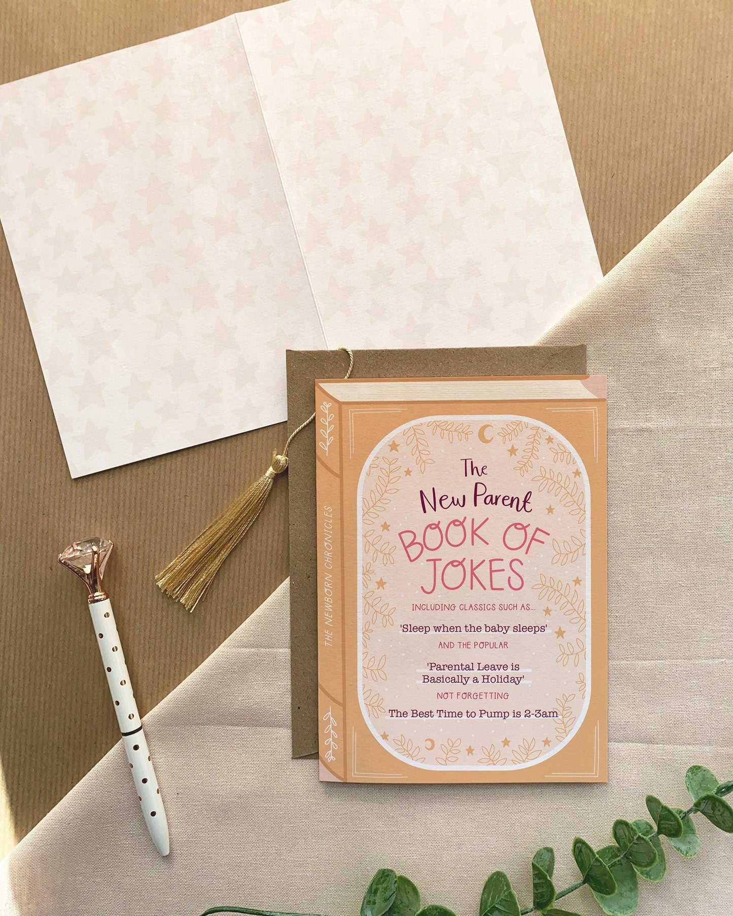 New Parent Book of Jokes  Luxury Baby Book Greeting Card