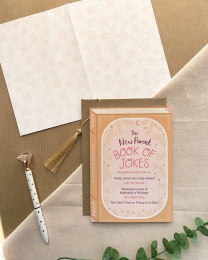 New Parent Book of Jokes  Luxury Baby Book Greeting Card