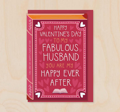 Valentine's Husband - Our Love Story  Book Greeting Card for Husband