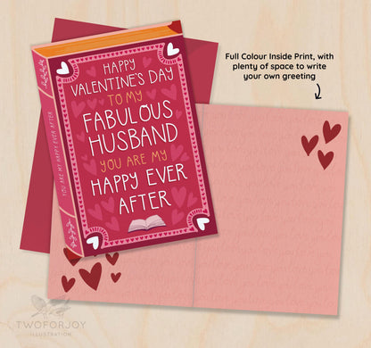 Valentine's Husband - Our Love Story  Book Greeting Card for Husband