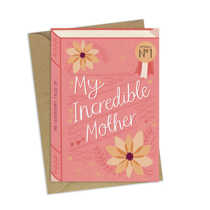 My Incredible Mother  Luxury Book Birthday Mother's Day Greeting Card