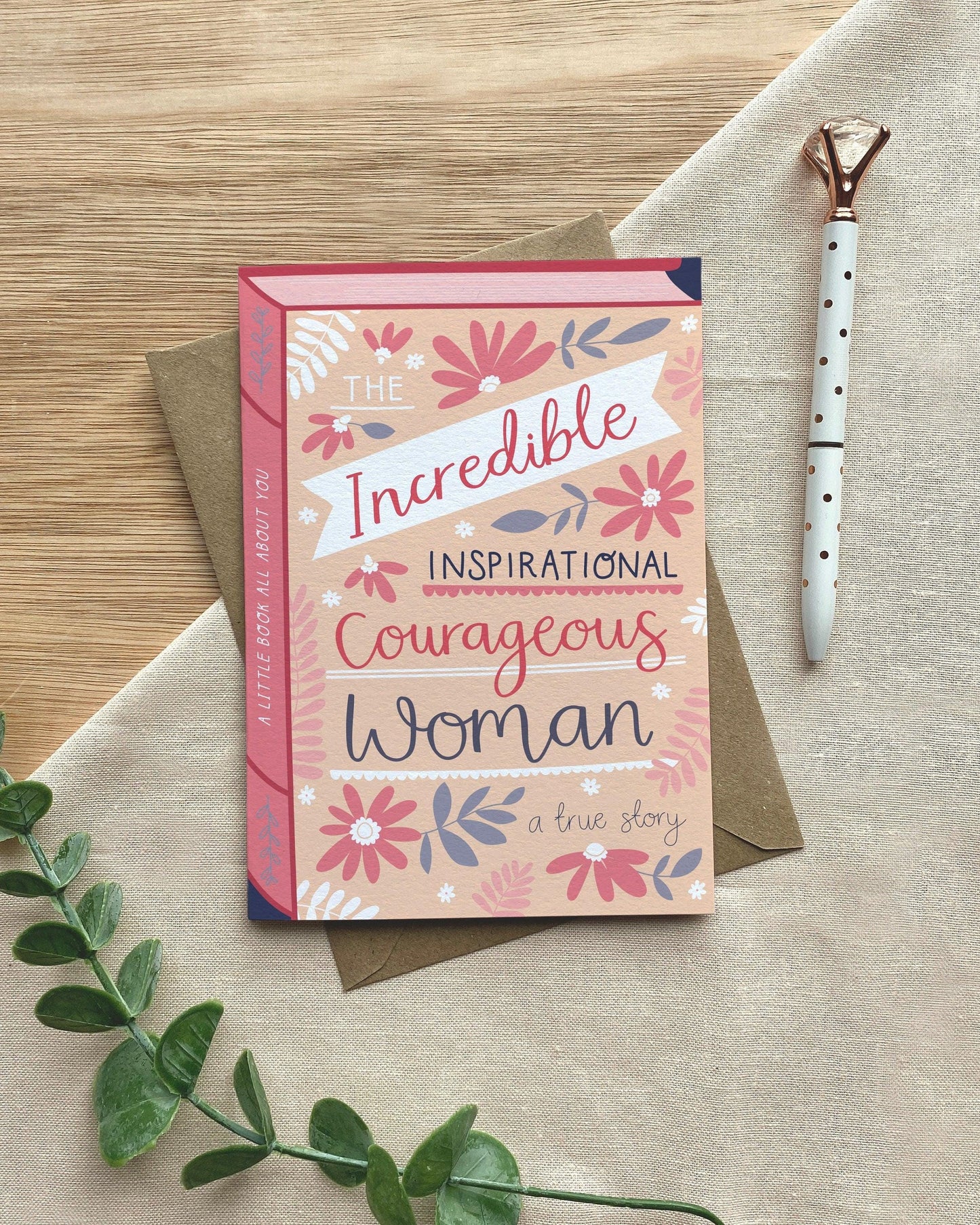 Inspirational woman  Luxury Book Greeting Card Positive Affirmation Feminist Self Care