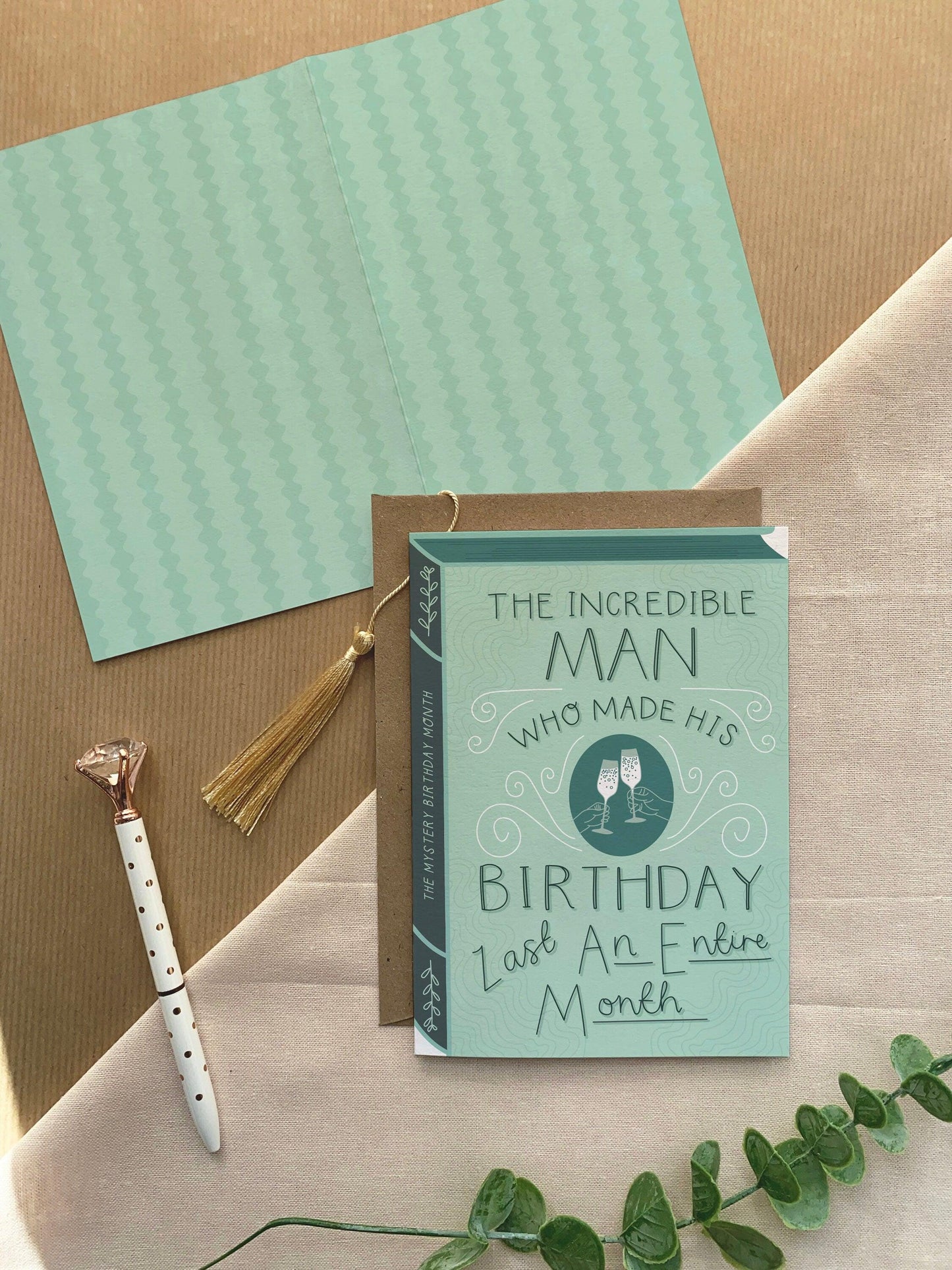 The Man who made his Birthday last an entire month  Luxury Book Birthday Greeting Card