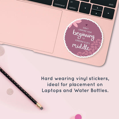 Motivational Don't Compare - Vinyl Sticker Waterproof Laptop Water Bottle Sticker