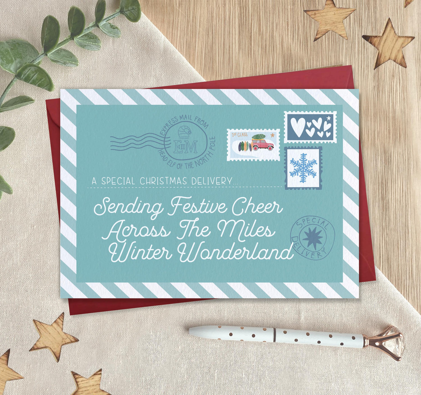 Sending Festive Cheer Across The Miles - Chrismas card for Long Distance Friends or Family