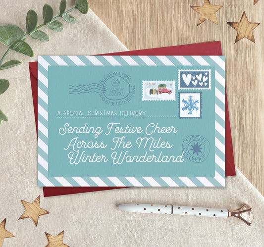 Sending Festive Cheer Across The Miles - Chrismas card for Long Distance Friends or Family