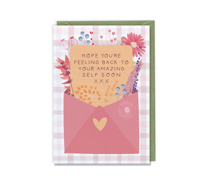 Back to Yourself Soon  Luxury Get Well Soon Greeting Card