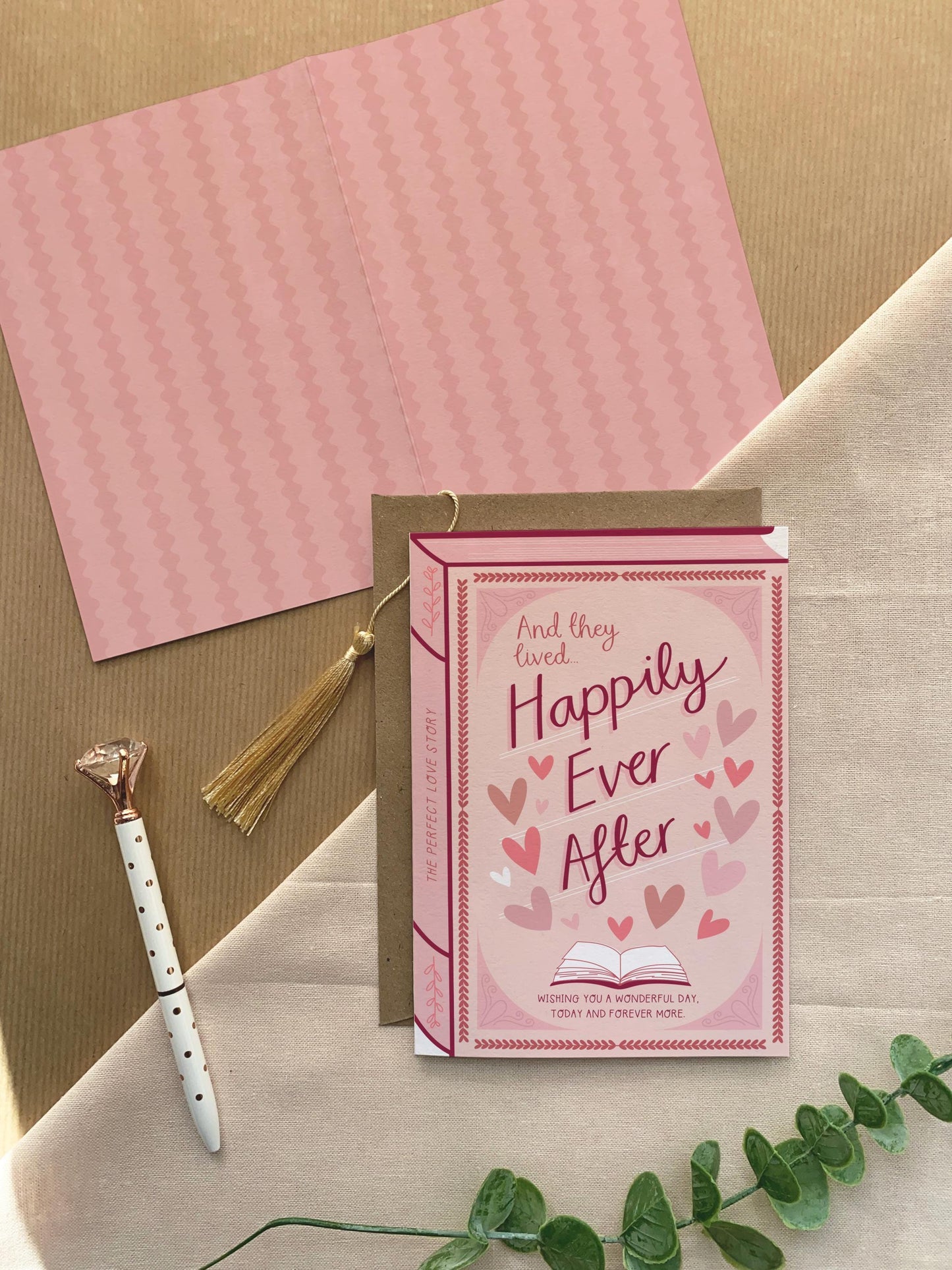 Happily Ever After  Luxury Book Wedding Engagement Anniversary Greeting Card