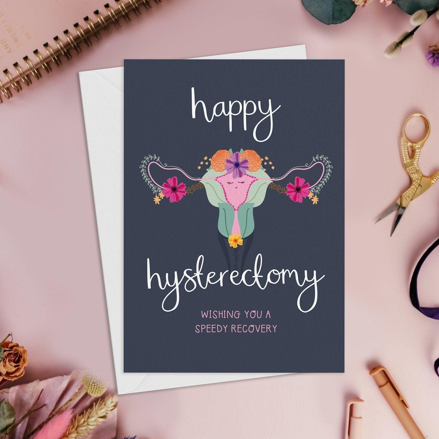 Happy Hysterectomy Card, Get Well Soon Recovery Thinking Of You Greeting Card