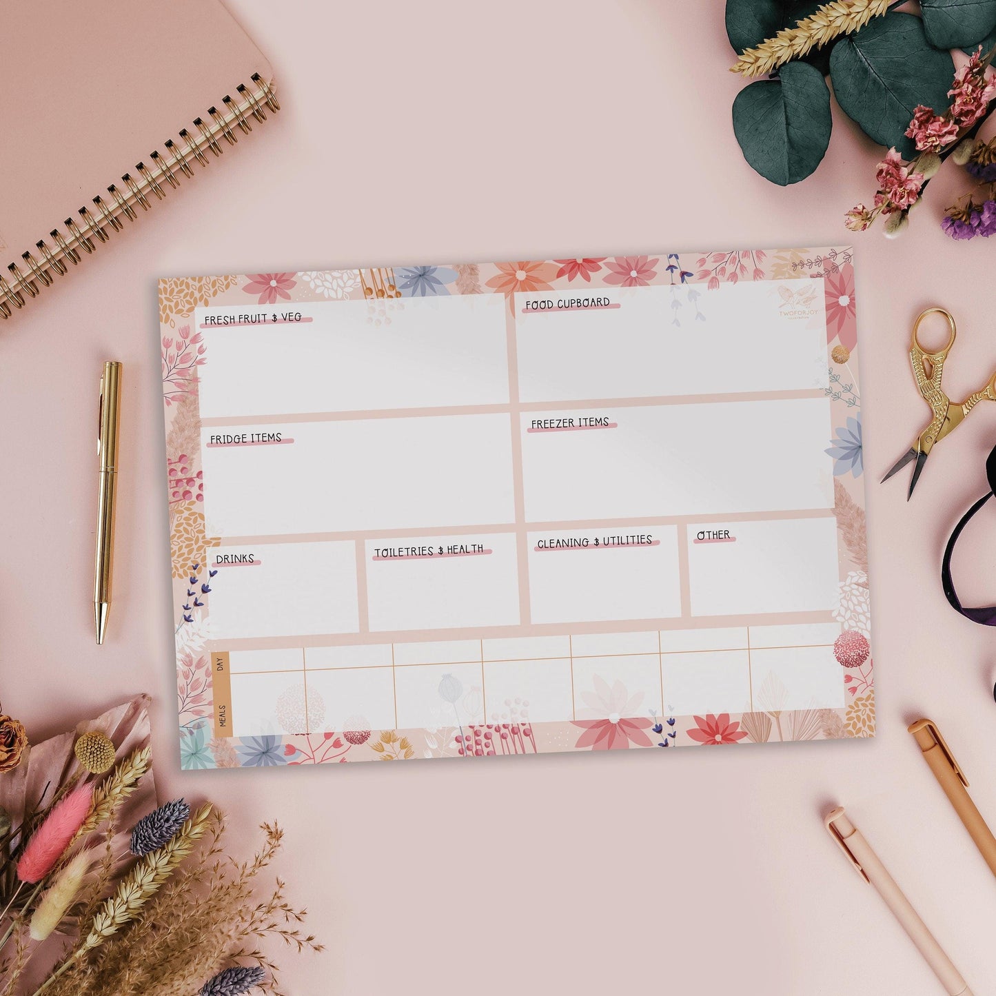 A4 Shopping + Meal Planner Pad