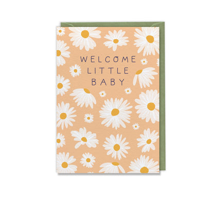 Welcome Little Baby  Luxury Gender Neutral Greeting Card Baby Shower, Girl, Boy