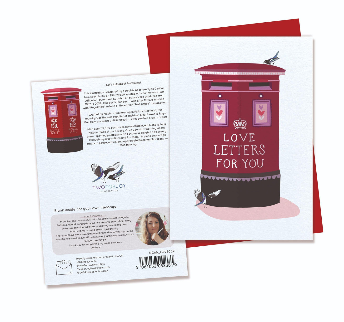 Love Letters for You - Postbox Valentine's Luxury Greeting Card for Husband Wife