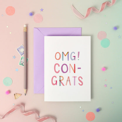 OMG! Congrats  Congratulations Luxury Foiled Greeting Card