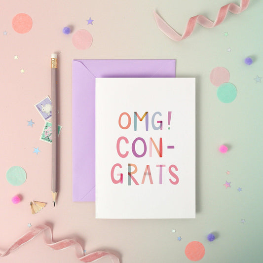 OMG! Congrats  Congratulations Luxury Foiled Greeting Card