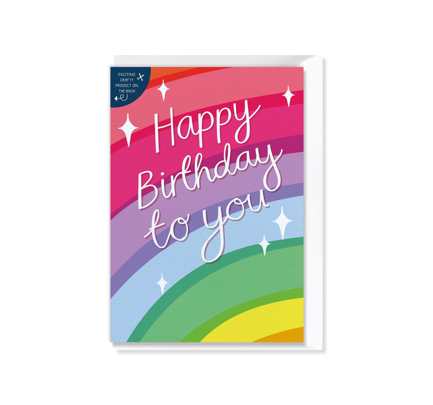 [New Size Now Available] Rainbow Happy Birthday Card with Cut-Out Crafty Activity
