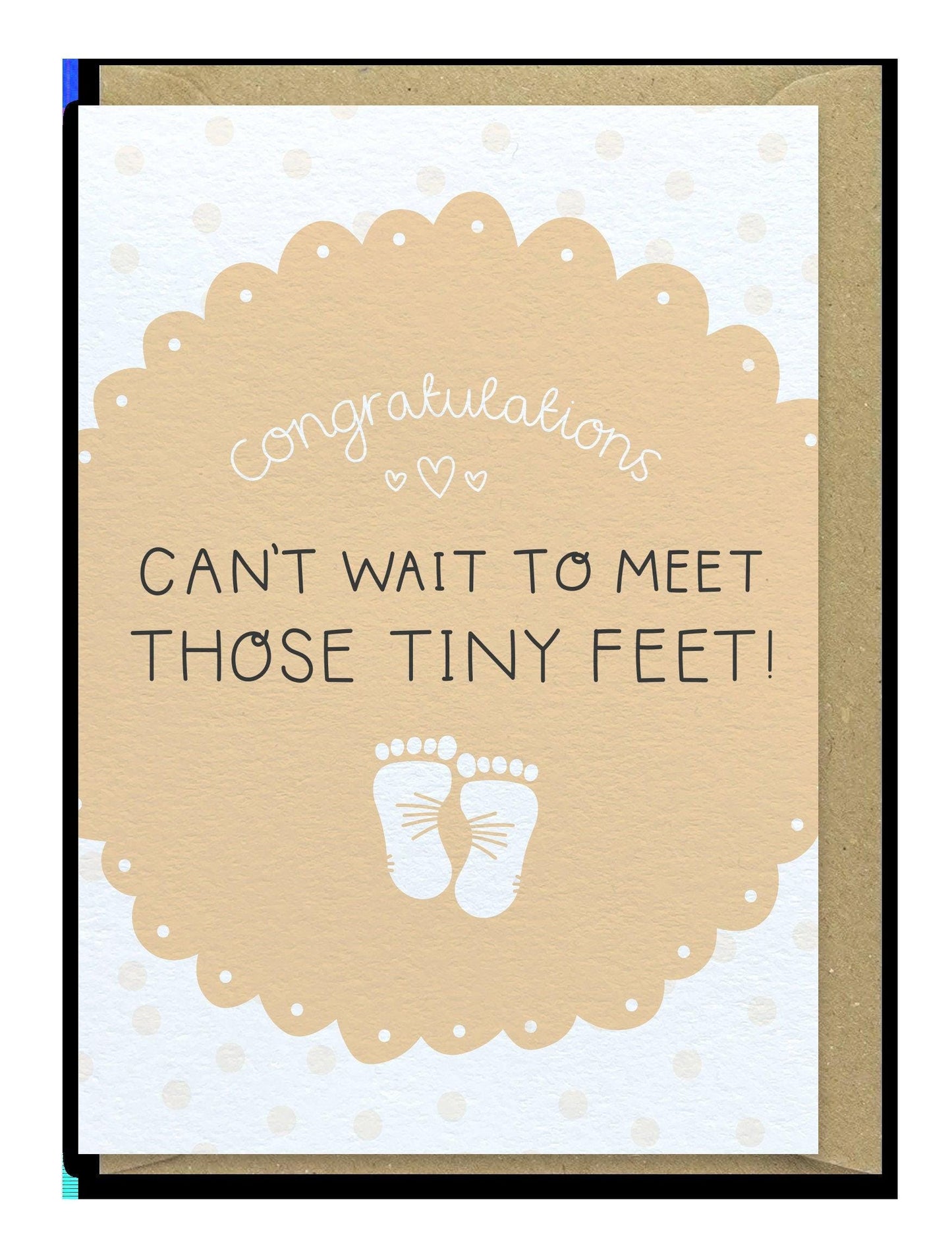 Can't wait to meet those tiny feet! - New Baby Expectant Parents Greeting Card - Baby Shower
