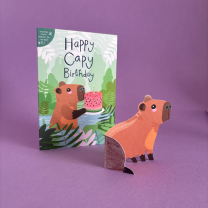 [New Size Now Available] Capybara cut-out Crafty Birthday Card for Children