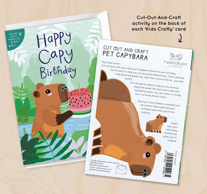 [New Size Now Available] Capybara cut-out Crafty Birthday Card for Children