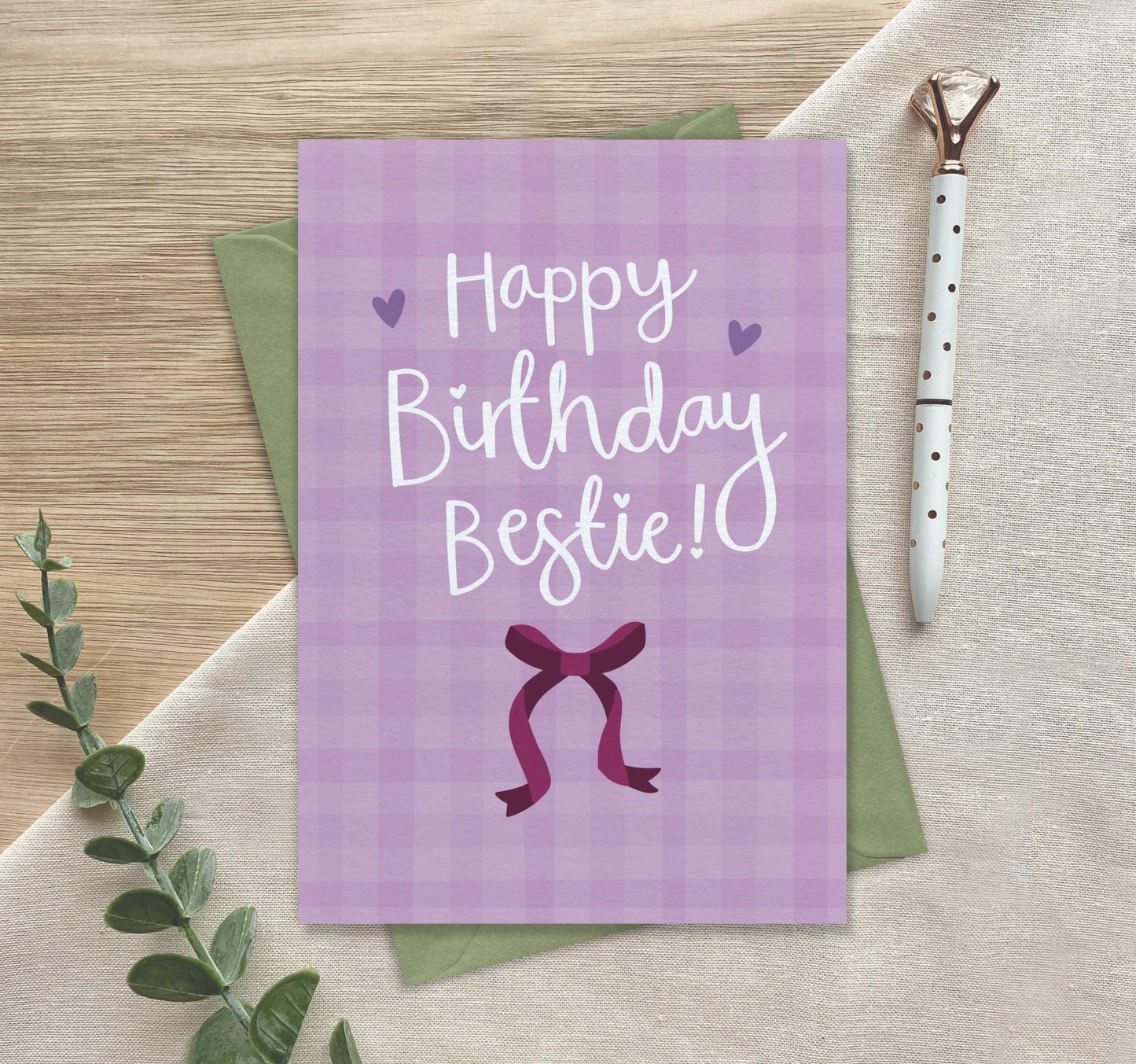 Happy Birthday Bestie  Luxury Birthday Greeting Card Best Friend