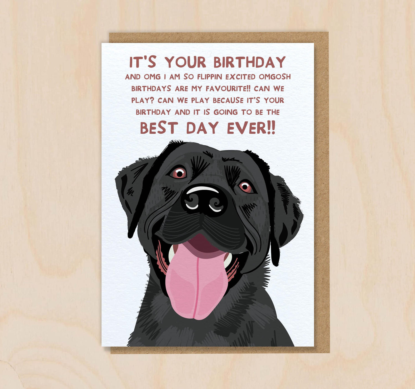 Birthday Card From The Dog - Black Labrador - Funny Greeting Card For Dog Mum Dad Lover Owner