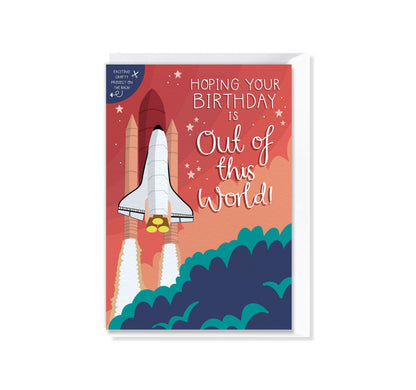 Space Themed Birthday Card with Crafty Cut Out Activity