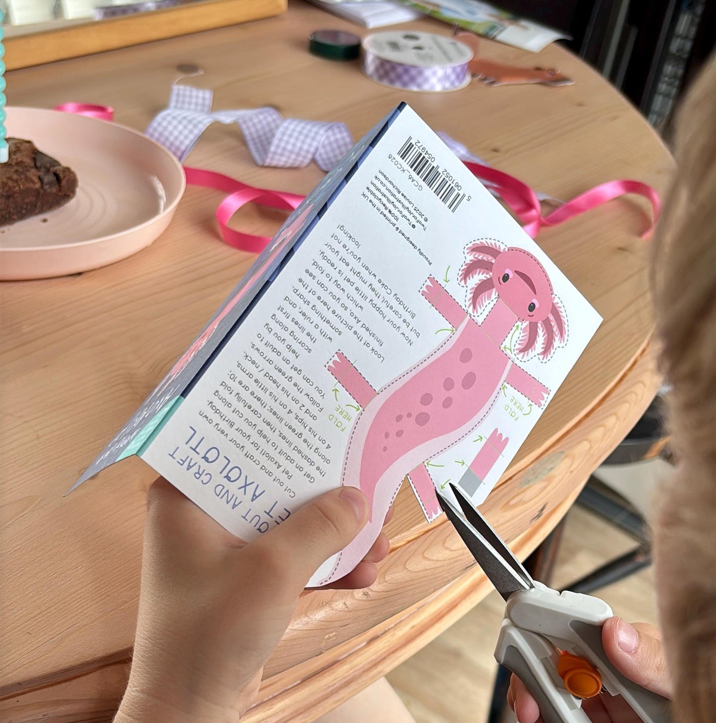 [New Size Now Available] Axolotl cut-out Crafty Birthday Card for Children