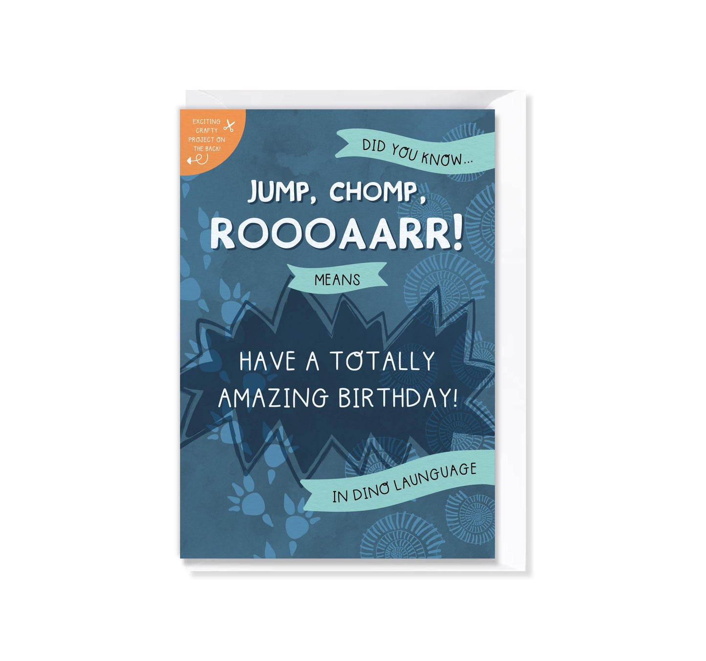 Dinosaur Birthday Card with Crafty Cut Out Activity Mask