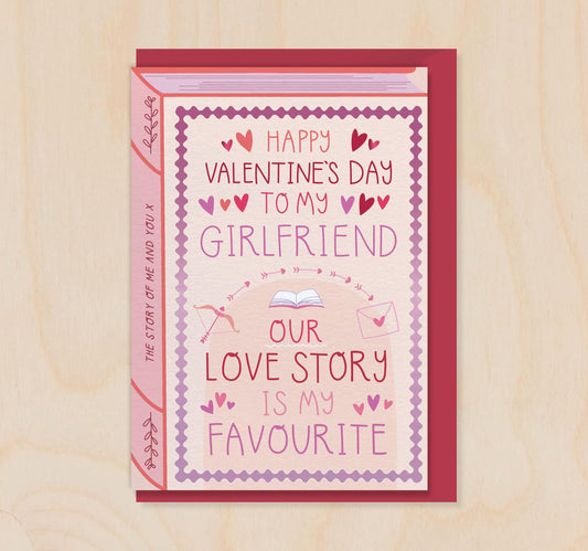 Valentine's Girlfriend - Our Love Story  Book Greeting Card for Girlfriend