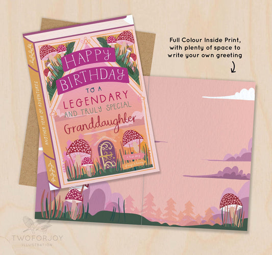 Happy Birthday Legendary Truly Special Granddaughter Luxury Book Birthday Greeting Card