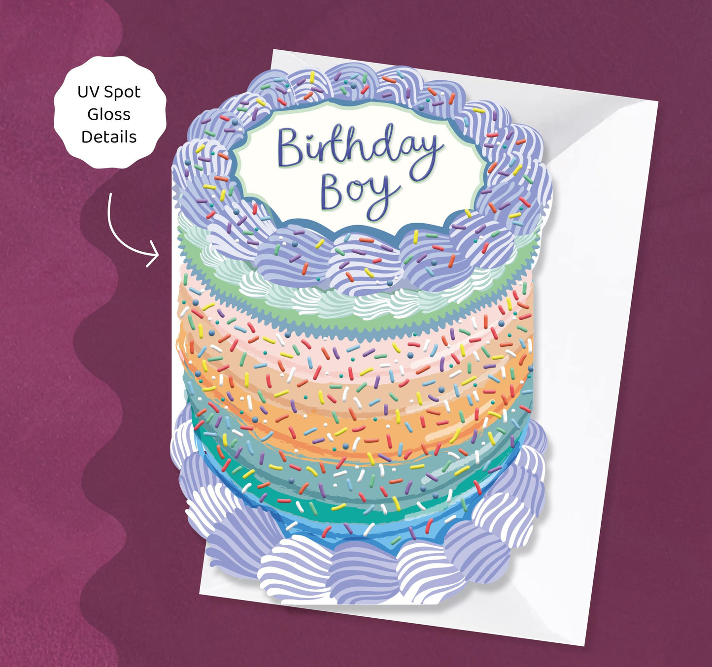 Birthday Boy - Vintage Cake Shaped Greeting Card