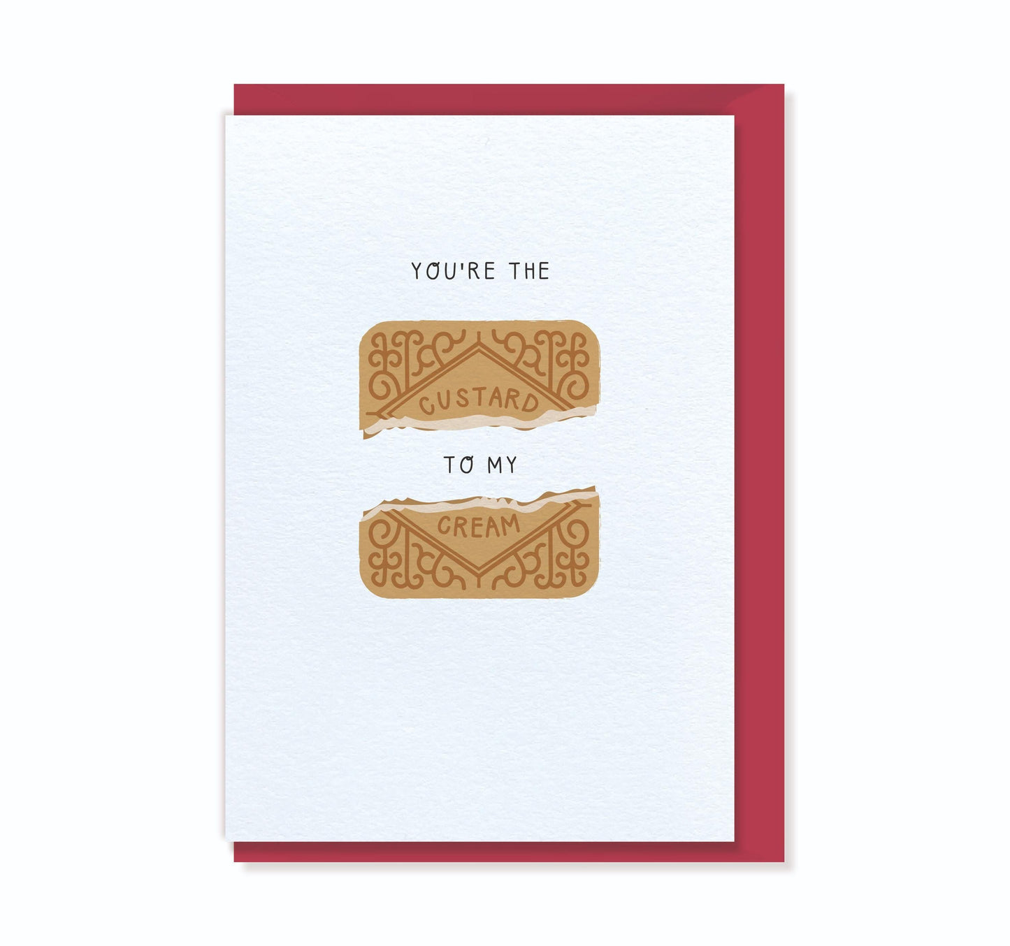 You're the CUSTARD to my CREAM - Custard Cream Biscuit Valentine's Day Card for Husband Wife Boyfriend Girlfriend Fiance