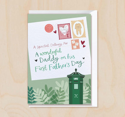 First Father's Day Card for Daddy with Postbox