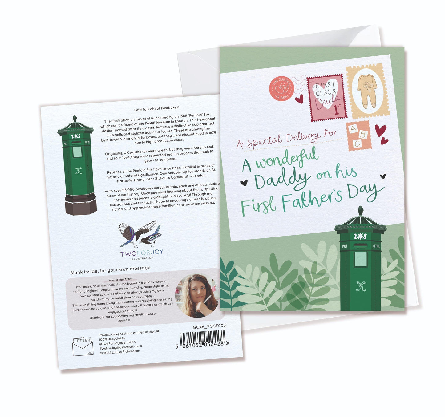 First Father's Day Card for Daddy with Postbox