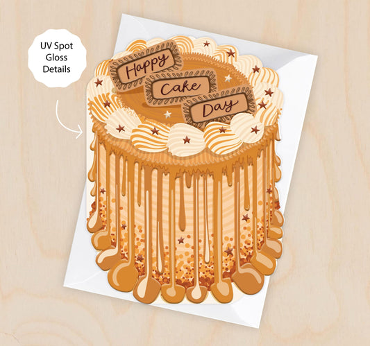 Happy Cake Day - Birthday Cake Shaped Greeting Card