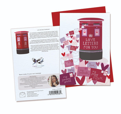 Love Letters for You with Post - Postbox Valentine's Luxury Greeting Card for Husband Wife