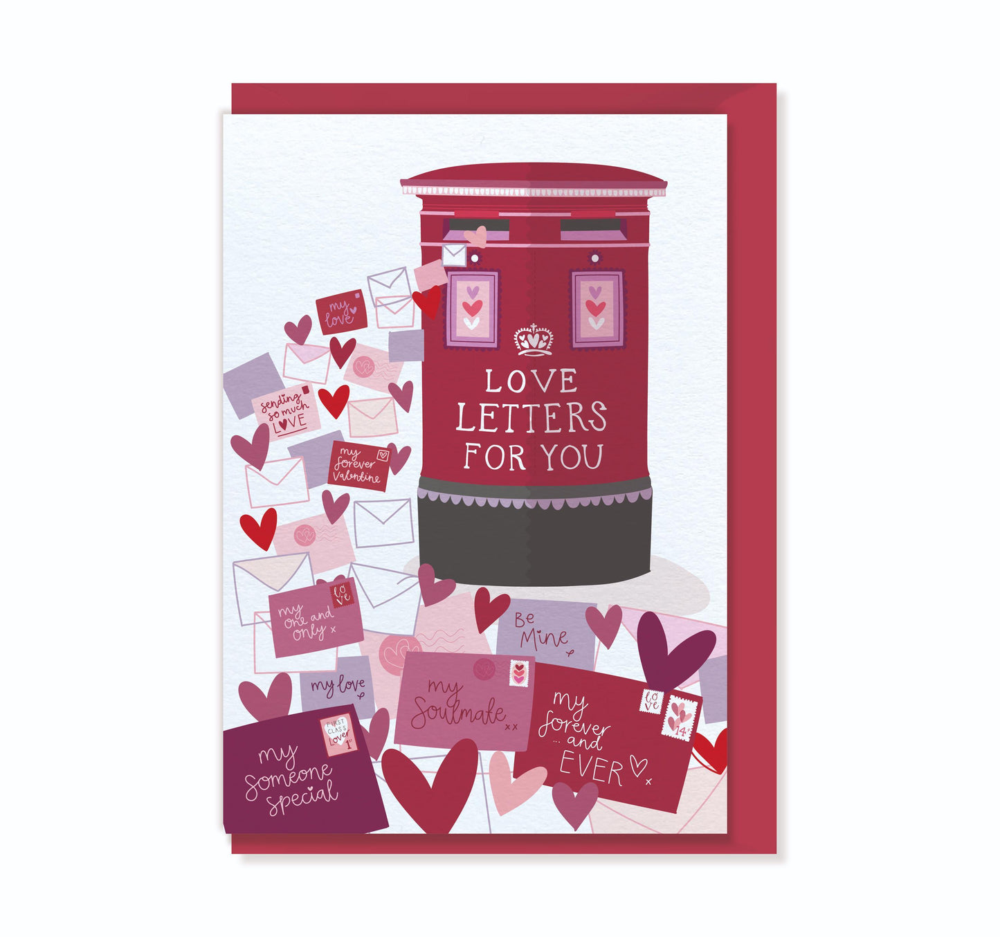 Love Letters for You with Post - Postbox Valentine's Luxury Greeting Card for Husband Wife