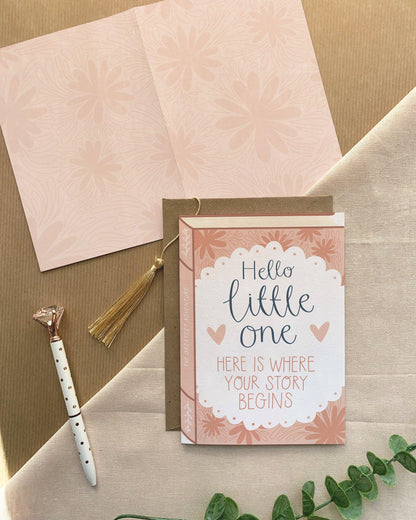 Hello Little One  Luxury Baby Book Greeting Card