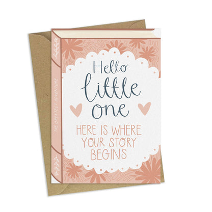 Hello Little One  Luxury Baby Book Greeting Card