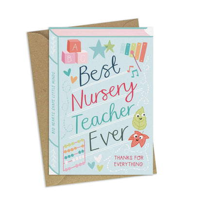 Best Nursery Teacher Ever  Luxury Book Greeting Card