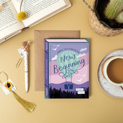 A New Beginning  Luxury New Job, Travelling, Adventure, Moving Anniversary Greeting Card