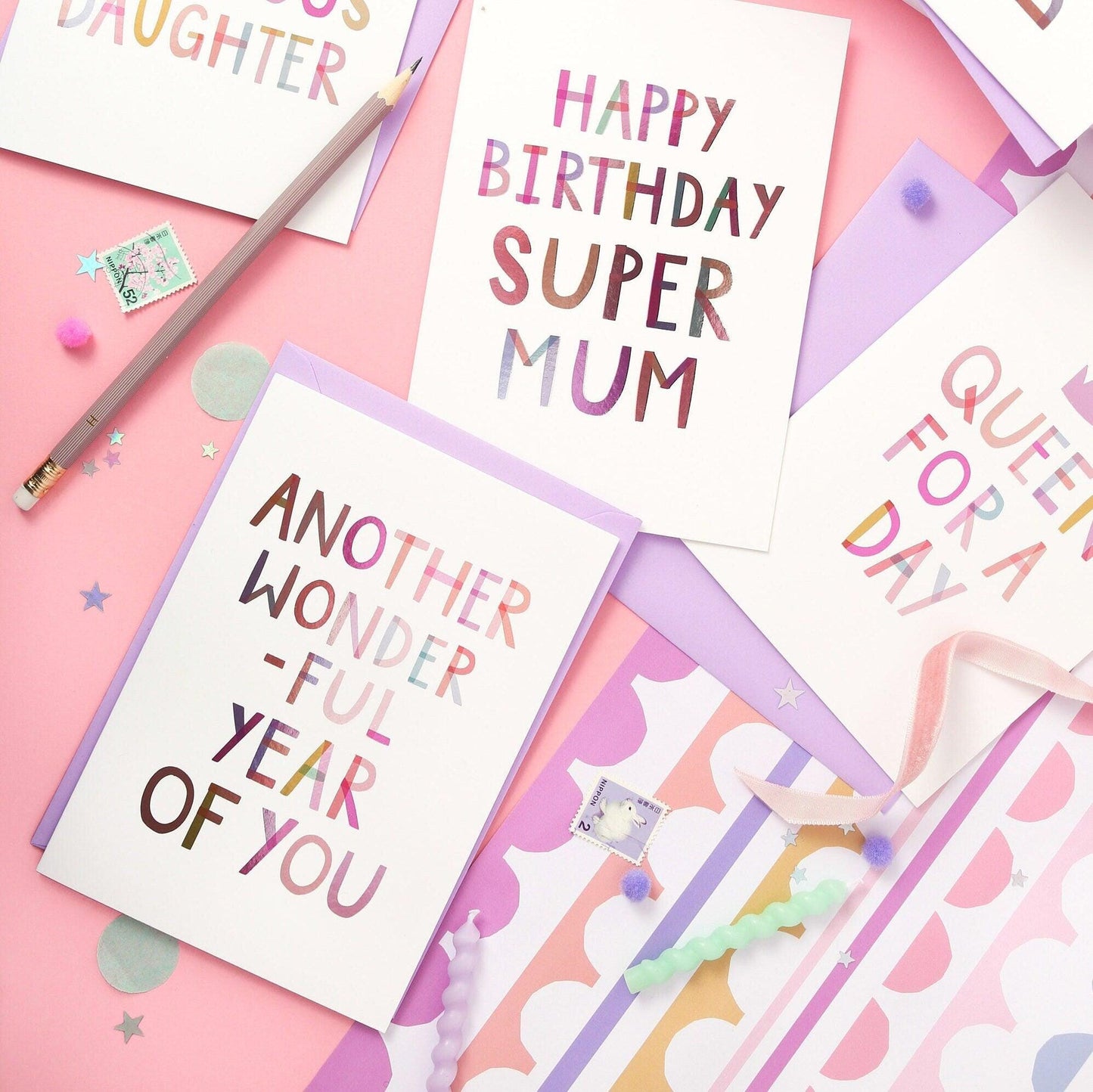 Another Wonderful Year of You  Birthday Luxury Foiled Rainbow Greeting Card