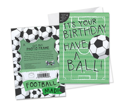 [New Size Now Available] Birthday Ball Football Children Birthday Card with Crafty Cut Out