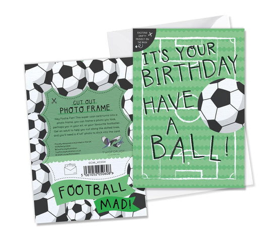 [New Size Now Available] Birthday Ball Football Children Birthday Card with Crafty Cut Out