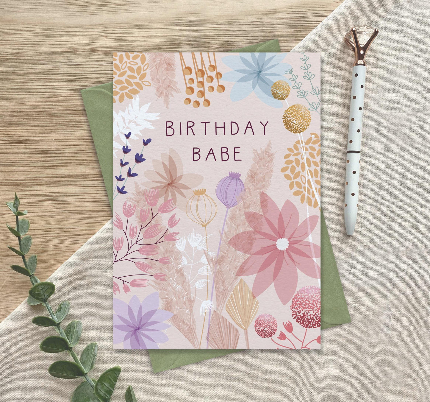 Birthday Babe  Luxury Birthday Greeting Card for Friend, Sister, Daughter, Niece