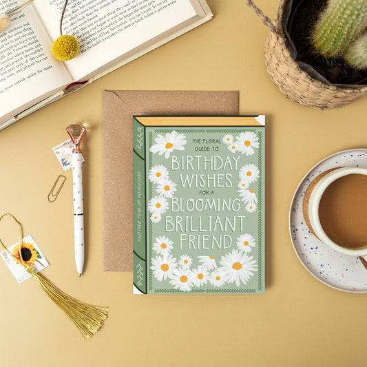 Blooming Brilliant Friend  Luxury Book Birthday Greeting Card