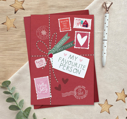 My Favourite Person - Chrismas card for Bestie, Best FriendSister, Brother, Mum, Dad, Son, Daughter
